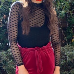 Missguided Sheer Polka Dot Bodysuit